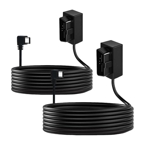 Image of 2Pcs Dash Cam Hardwire Kit,OBD Power Cable for Dash Camera ,USB Type C Adapter Hardwire Charger Cable for Dashcam with Low Voltage Protection(11.6V Auto-Cutoff) 24h Parking Mode for Dashcam