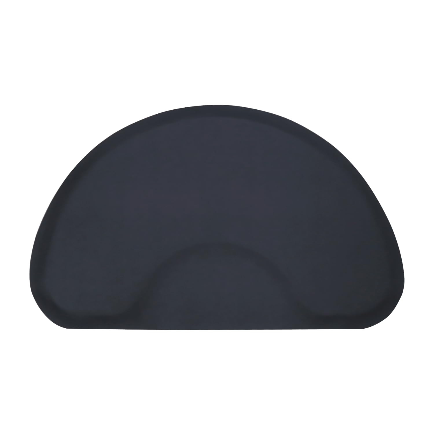 Salon-Mate Modern Elements 3 x 5 Black Solid HalfCircle Mat Black