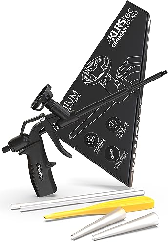 KLRStec® PREMIUM Pistolet mousse expansive revêtu de téflon [PTFE] Pistolet mousse polyurethane I Pistolet pour mousse expansive de construction (accessoires inclus)