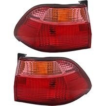 JP Auto Outer Tail Light Compatible With Honda Accord Sedan 1998 1999 2000 Driver Left And Passenger Right Side Pair Set Taillamp