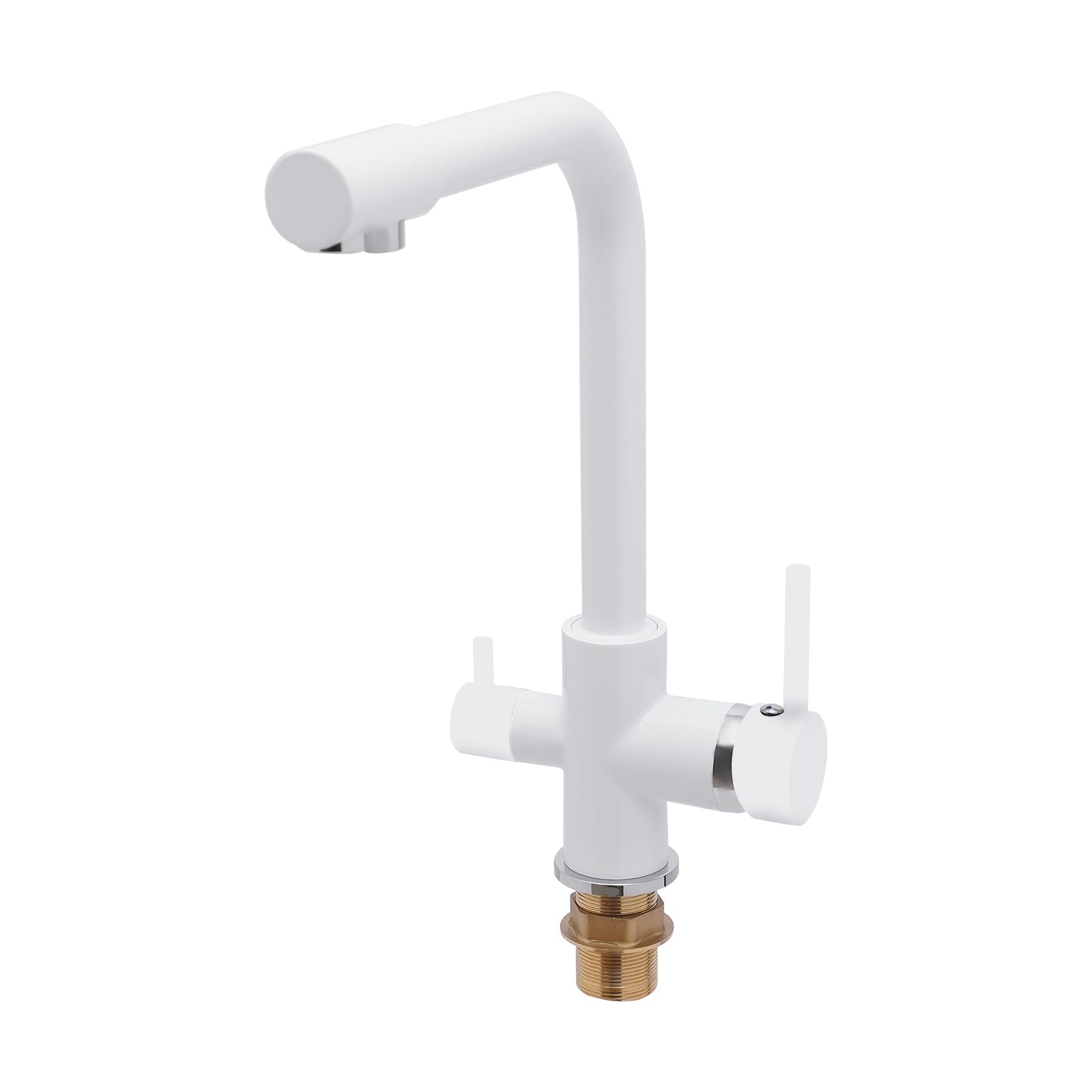 3 Wege Küchenarmatur 360° Drehbar Küchenarmatur Adjustable Temperature Weiß Mischbatterie Trinkwasserhahn Küche Wasserhahn Chrom Küchenarmatur Wasserhahn Wasserfilter Spüle Mischbatterie