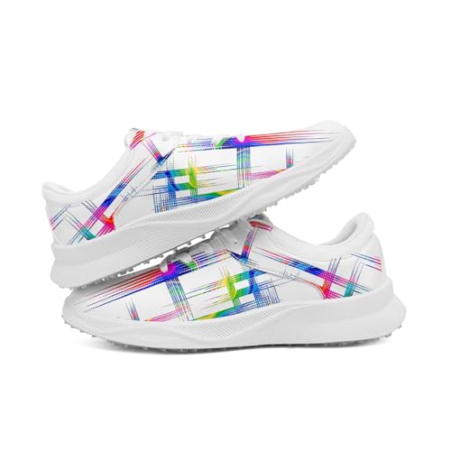 Spikeless Golf Shoes for Men & Women, Breathable Golf Sneakers Colorful Abstract Art Sports Walking Shoes Fashion Footwear2