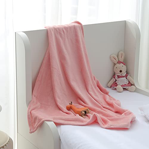 Qsteheml Flannel Baby Blankets For Boys Girls, Fluffy Warm Lightweight Receiving Blankets Unisex Newborn Toddlers' Fleece Baby Blanket For Crib Cot Stroller, Pink, 30X40 Inches #TOP3