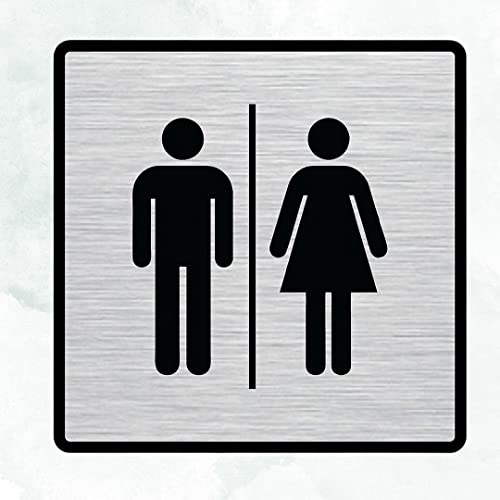 Image of CVANU 1pc Silver Acrylic MEN & WOMEN Self-Adhesive Sign Board for Office /Hospital /Cafe Sign Board c88