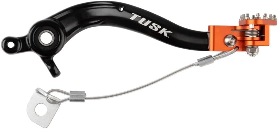 Tusk Aluminum Brake Pedal Orange Tip Compatible with KTM 500 EXC-F 2017-2023/350 XC-F 2016-2022/250 SX-F 2016-2022