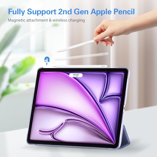 Image of ProCase Smart Case for iPad Pro 12.9 2022 /2021 /2020 /2018, Slim Stand Hard Back Shell Smart Cover for iPad Pro 12.9 inch 6th Gen /5th Gen /4th Gen /3rd Gen -Purple
