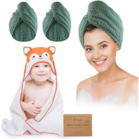 Microfiber Hair Drying Towel Head Turban Wraps Baby Bath Hooded Towel Organic Hooded Towel Toddler Bath Towel Cover