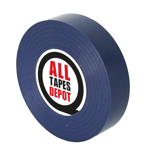 ALLTAPESDEPOT Electrical Tape 12 inches x 66 inches Pack of 1 ROLL, Dark Blue