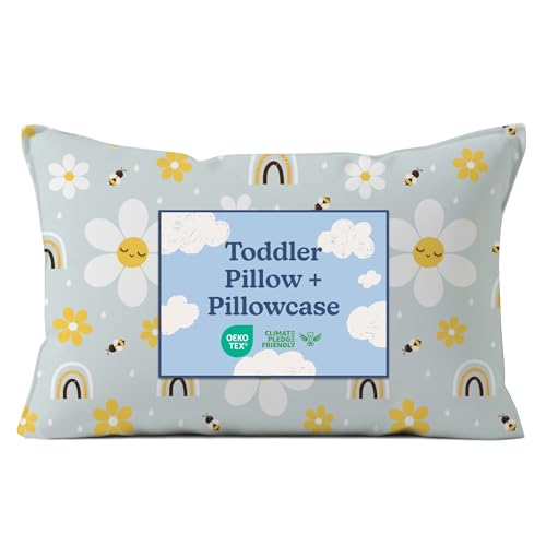Toddler Pillow with Rainbow Bloom Pillowcase - Kids Pillow - 13x18