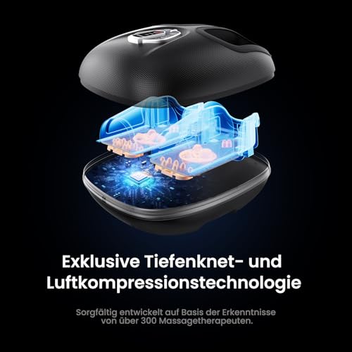 RENPHO Tragbar Fußmassagegerät mit Wärme 2026 Aktualisiert, Fussmassagegerät Elektrisch Testsieger, 3D Kneten, Rollen und Luftkompression, 3 Intensität,Muttertagsgeschenk, Schwarz
