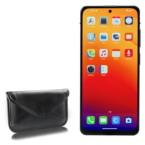 BoxWave Case Compatible with Murena 2 - Elite Leather Messenger Pouch, Synthetic Leather Cover Case Envelope Design - Jet Black