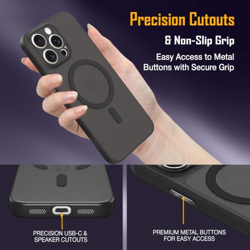 Image of ZAP CASE Paper Thin Case for iPhone 15 Pro Max | Ultra-Slim 0.5 mm Back Cover | Metal Buttons | Lightweight | Matte Finish | Anti-Fingerprint | Scratch Resistant | Camera Protection | Magsafe | Black