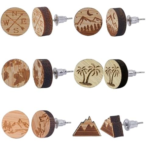 SUNNYCLUE Wood Post Earrings Set Cover