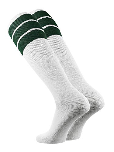 Image of TCK Retro Tube Socks with Stripes for Men & Women - 3 Stripe, 70's 80's Deadlift Socks