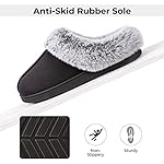 HomeTop Women's Classic Microsuede Memory Foam Slippers Durable Rubber Sole with Warm Faux Fur Collar - Image 3