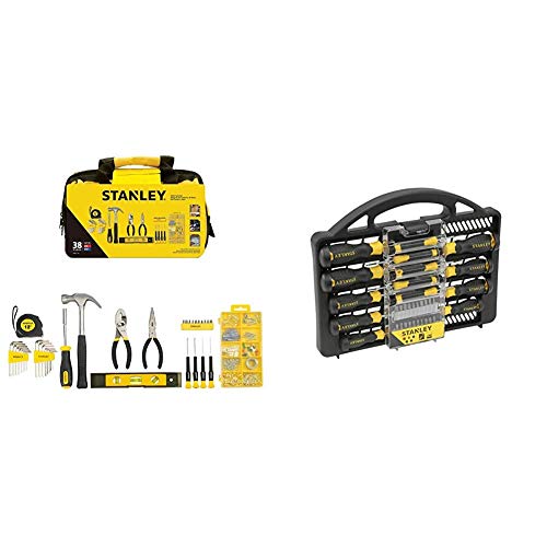 Stanley Material Tool Set, 38 Pieces, STMT0-74101 & Stanley - STANLEY Screwdriver Set 34 pcs - STHT0-62141