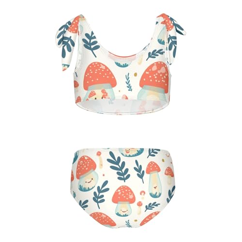KLL Red Safari Mushroom Plant Girls' Two Piece Bikini Sets Beach Bathing Suit Swimming Suits Adjustable Strap2