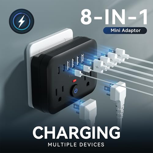 Protector Eléctrico Tepongofa con 2 Tomas, 4 Puertos USB (2 USB C), 8 Salidas en Total miniatura 2