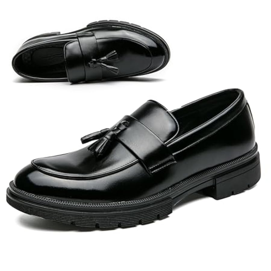 Amazon.com | NEKGNL Men's Tassel Slip on Platform Loafers