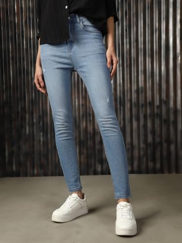 Image of High Star Women Washed Skinny fit Highrise Stretchable Jeans