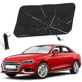 EcoNour Car Windshield Sun Shade | Foldable Car Umbrella Sun Shade | Windshield Cover Sunshade Blocks UV Rays | Sun Visor Protector | Automotive Interior Sun Protection Accessories (Medium 53' x 30')