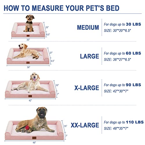 Mesa Lemon Extra Large Dog Bed, Washable Dog Bed With Removable Cover, Orthopedic Dog Bed,Waterproof Dog Bed, Memory Foam Bolster Dog Sofa With Nonskid Bottom, Dog Bed For Extra Large Dogs #TOP5