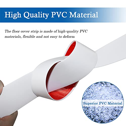 Floor Transition Strip Floor Cover Strips Self Adhesive Flooring Transitions Laminate Floor Strip 3" Wide Vinyl Floor Flat Divider Strip (7.5Cm, 6.56Ft, White) #TOP1