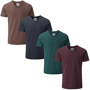 Charles Wilson Comfort Stretch V-Hals T-Shirt Voor Mannen 4 Stuks