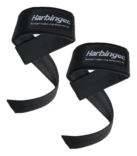 Harbinger Big Grip No-Slip Nylon Lifting Straps with DuraGrip (Pair)