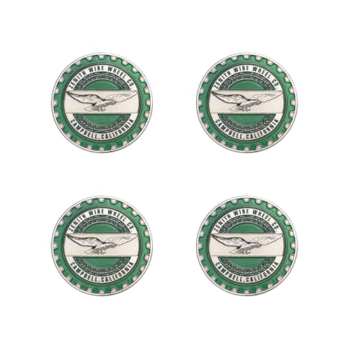 Image of Zenith Chrome & Candy Green Metal Wheel Chip Emblems (Set of 4) | Triple Chrome Plated Solid Metal Emblems, 2.25 inch | for Lowriders w /Cut or Recessed Knock Off Spinner Caps