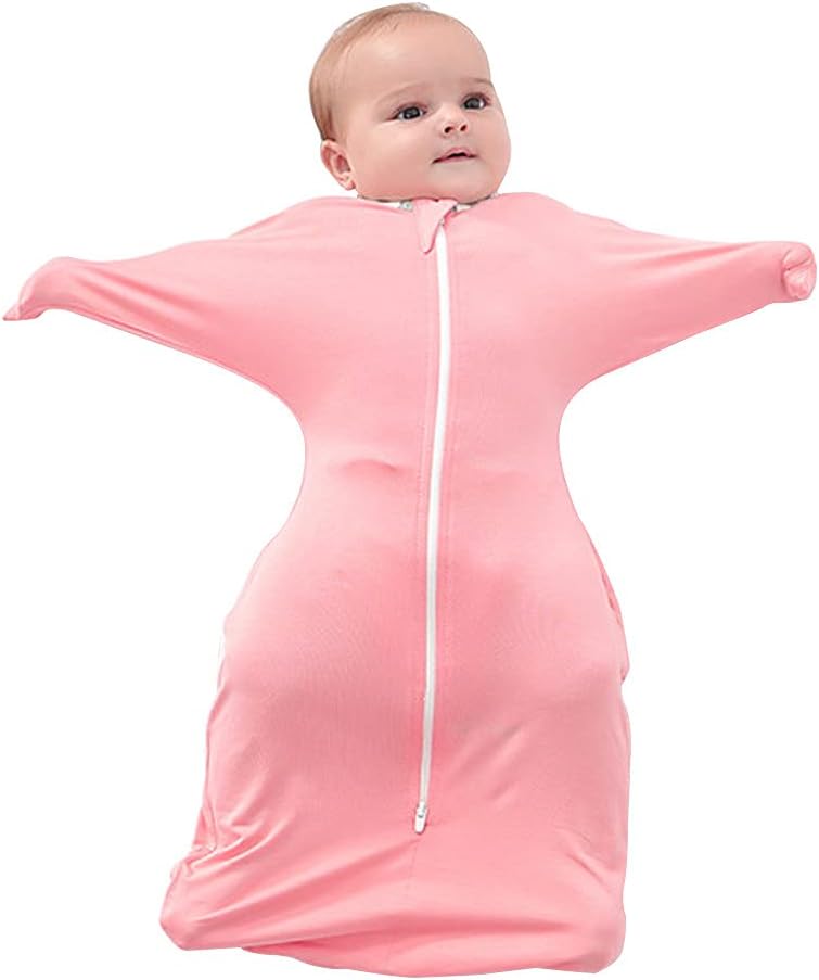 ZIGJOY Baby Wearable Blanket with 2-Way Zipper Easy to Use 95% Bamboo Fiber Soft and Skin-Friendly Sleep Bag with Sleeves Swaddle Transition Sleep Bag Sack Clothes for 3-6 Months Baby : Baby