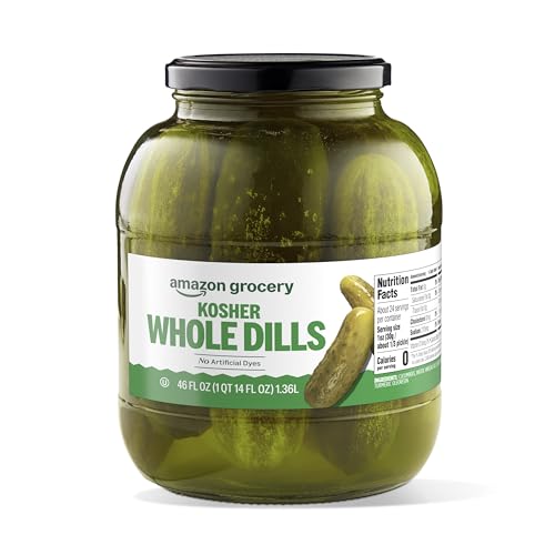 Amazon Fresh, Kosher Whole Dill Pickles, 46 Fl Oz
