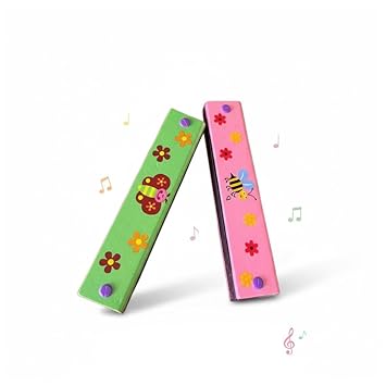 Wooden Musical Mouth Organ for Kids & Childrens Boys |Harmonica Colorful Kids Musical Instruments Toys | Pack of 2