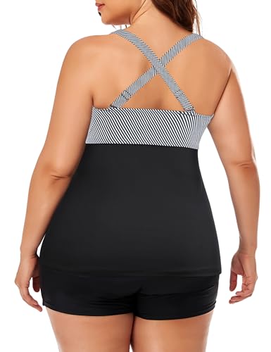 Firpearl Underwire Tankini Swimsuits for Women V Neck Twist Tankini with Shorts Tummy Control Two Piece Bathing Suits 20252