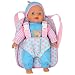 12" Soft Baby Doll with Take Along Pink Doll Backpack Carrier, Briefcase Pocket Fits Doll Accessories and Clothing