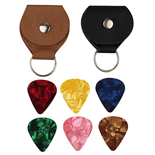 Futheda Lot de 2 porte-clés en cuir avec porte-clés et 6 médiators double face colorés en celluloïd pour guitare… - Les Beatles, Paul McCartney, John Lennon, RIngo Starr, George Harrison Futheda Lot de 2 porte-clés en cuir avec porte-clés et 6 médiators double face colorés en celluloïd pour guitare… – Image 3