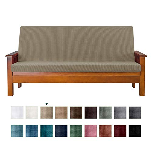 CHUN YI Jacquard Futon Cover Full Size Futon Mattress Cover Stretch Foldable Sofa