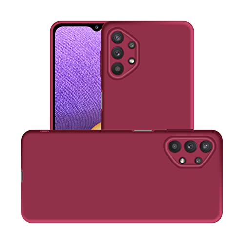 Image of Case Creation Liquid TPU Silicone Cover for Samsung Galaxy A32 5G Soft Case,Anti-Dirty Slim Case Frosted Matte Cute TPU Raised Bezel (Splash of Color) Back Case Cover for Samsung A32 5G - Glamour Red