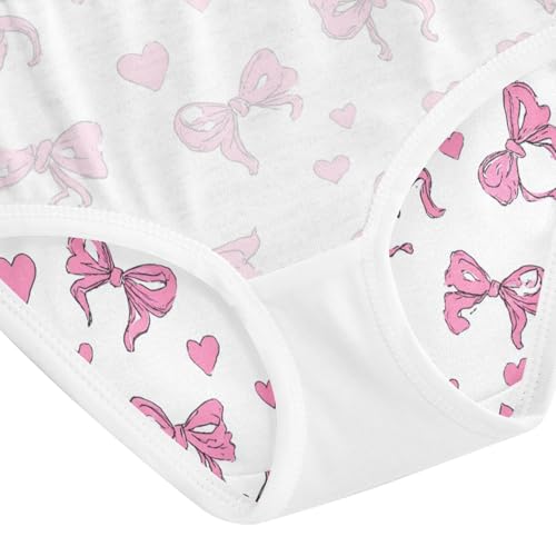 Wusikd Pink Bows Hearts (5) Girls' Underwear Cotton Girls Briefs Soft Toddler Underwear 2T 5