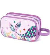 WAWSAM Mermaid Toiletry Bag - Kids Toiletry Bag for Girls Christmas Birthday Gift Camping Travel ...