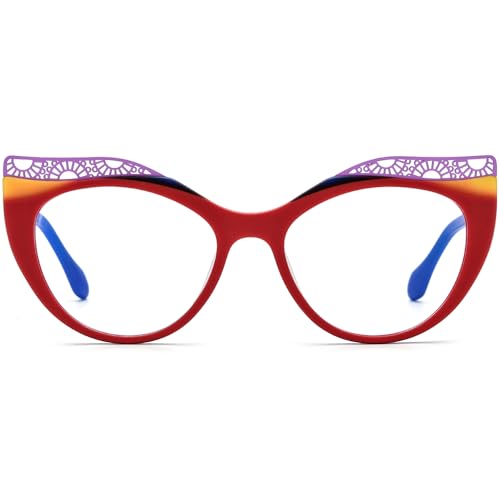 Image of HEPIDEM Multicolor Acetate Glasses Frame Women Cat Eye Eyeglasses Men Optical Spectacles 9291