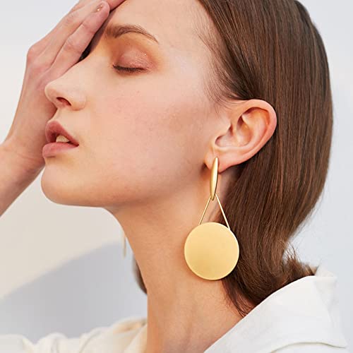 MUYAN Fashion Large Disc Geometric Dangle Earrings for Women Statement Dangle Earrings Geometric Drop Earrings2