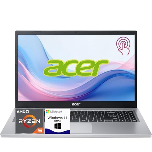 Acer Aspire 3 15.6' Full HD IPS Touch Laptop, AMD Ryzen 5 7520U, 16GB LPDDR5, 256GB NVMe SSD, Wi-Fi 6, Windows 11 Home, Perfect for Student & Home Office, Silver