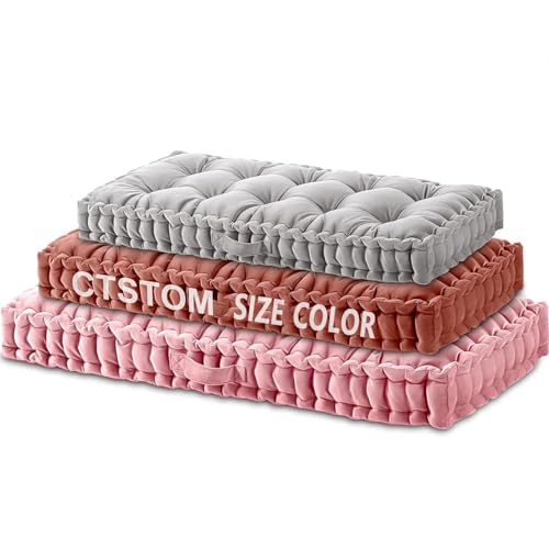 Zoomlie Cojín de lujo para banco, de terciopelo, 10 cm de grosor, más de 50 colores, perfecto para asientos de ventana
