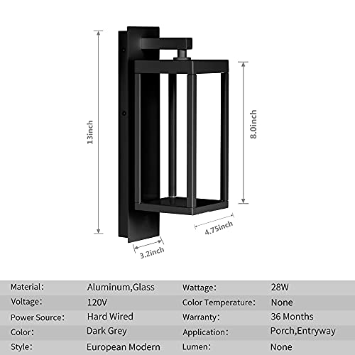 Inowel Outdoor Wall Sconce Light Exterior Ip54 Waterproof Led Wall Light Fixture Porch Light Outdoor Wall Mount Lamp Lantern Black Aluminum For Patio Garage House 13W 750Lm 3000K #TOP4