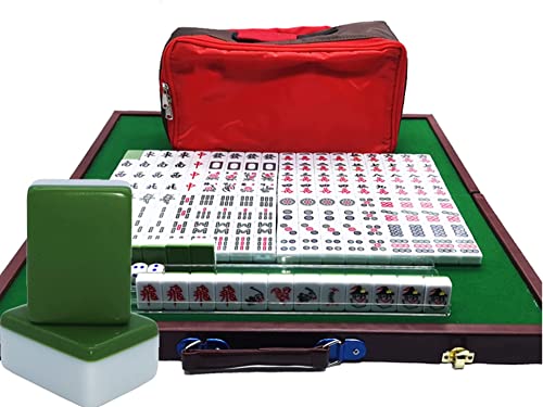 Singapore Mahjong Set with Table Portable Travel Mahjong Set 30mm Mini 160 Sheets Traditional Chinese Version Game Set Classic Party Game Travel Party Game