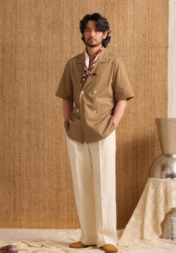 Linen Pants Men Casual 2025 Summer Beach Elastic Drawstring Waist Pants Travel Work Pant3