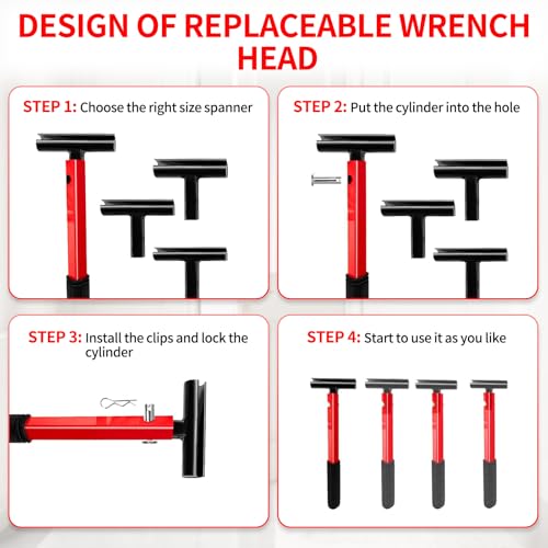 Image of 4-in-1 Door Hinge Adjustment Tool Kit, Professional Hinge Gap Adjusting Wrench for Cabinet Doors and Furniture Assembly, Heavy Duty Painted Steel Hinge Bender Wrench with Rubber Grip