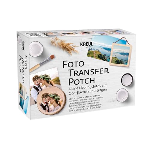 KREUL 49960 - Foto Transfer Potch Set, mit Potch, Überzugslack, Pinsel und Rakel, zum Übertragen von Ausdrucken, Zeitungsausschnitten und...
