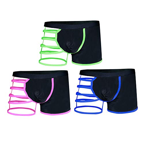 sandbank Men's Sexy Lingerie Bandage Hollowed Mesh Boxer Briefs Underwear Shorts
